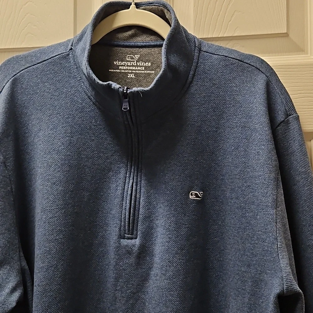 Vineyard Vines Performance Mens Blue 1/4 Zip, Size XXL